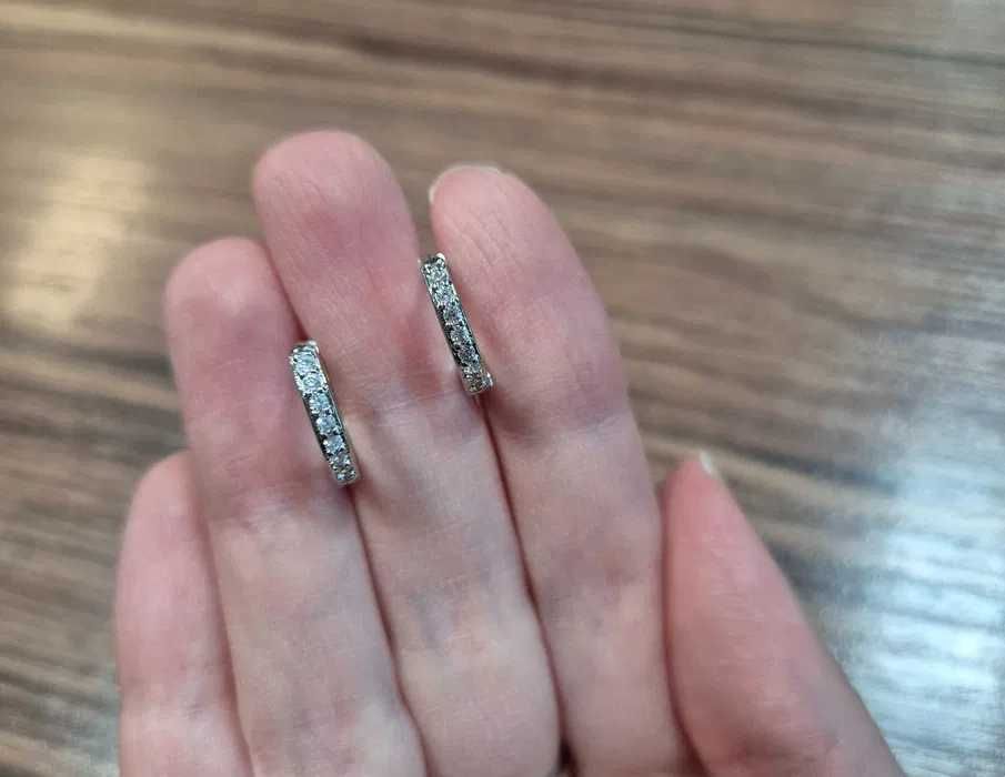 нови Сребърни обеци с цирконий нови сребърни обици обеци