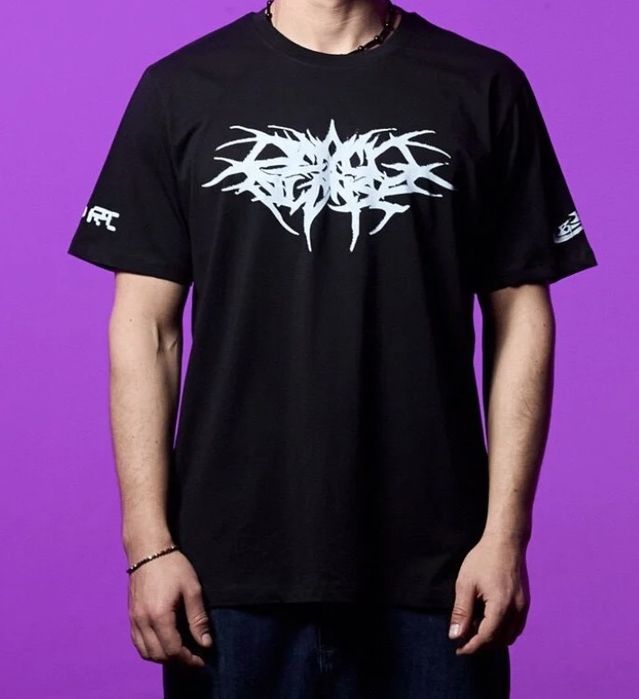 Tricou Porc Opium negru unisex nou, editie limitata Beach Please + 2 pinuri Glow in the Dark