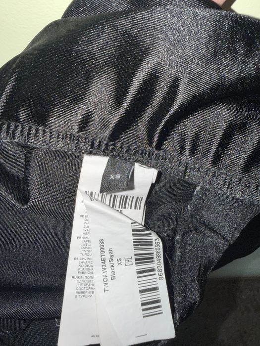 Fusta midi din satin negru XS