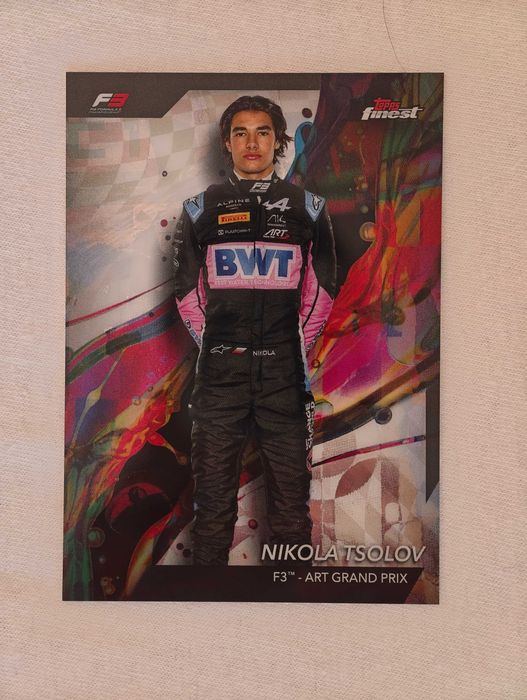 Колекционерски карти Никола Цолов Topps Chrome F1 2024 Nikola Tsolov RC rookie card