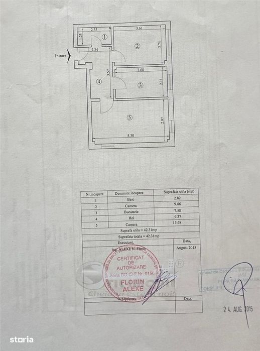 Apartament 2 Camere Decomandat 42.5mp Galata Platoul Insorit
