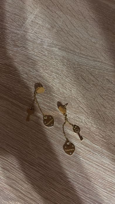 Cercei tiffany & co inimioară și cheie cu cristale micuțe