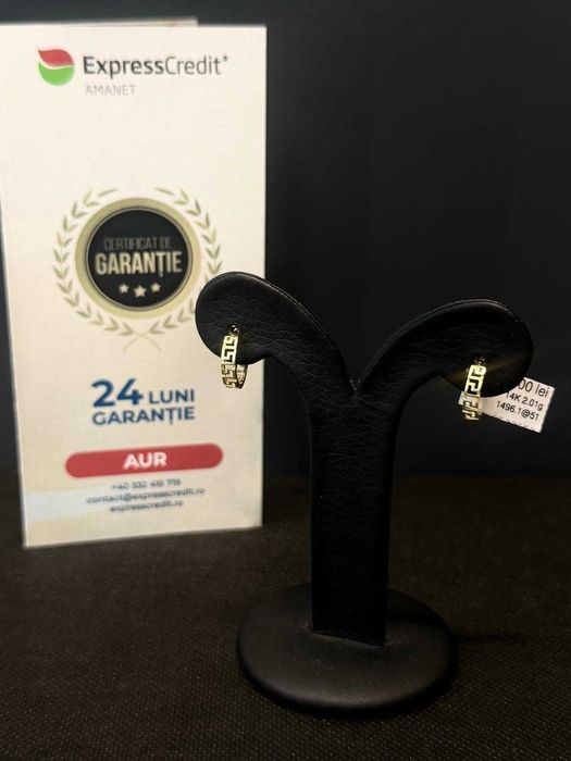 (AG51) Cercei aur 14kl 2.01g b1496 - Garantie 2 ani!