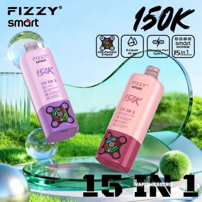 Vape Magnificul Fizzy Smart 150.000 cu 15 Aome !