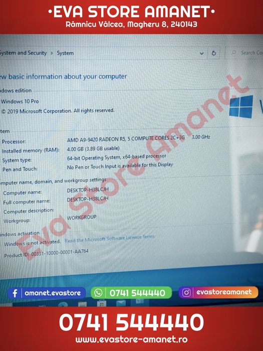 Laptop 15.6” HP AMD A9-9420 Radeon 3.0 GHz 500GB HDD 4GB RAM