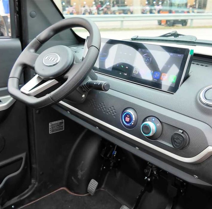 Mașină Electrică Fără Permis NIEVE Q-EN Gri, Baterie LITHIUM 100Ah, 120 Km Autonomie, Motor 3100W, 2 Locuri, Viteză 25 Km/h