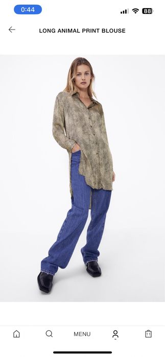 Дълга риза с принт Zara