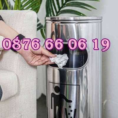 3 размера Външен пепелник, иноксов, кошче за боклук с пепелник