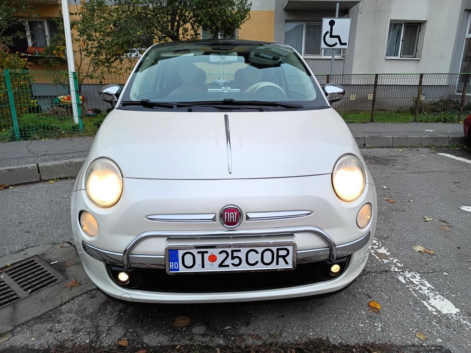 Fiat 500 alb perlat