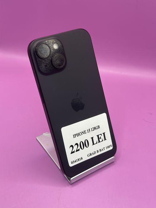 IPHONE 15 128GB 100% •Matei Amanet Crangasi • 03418
