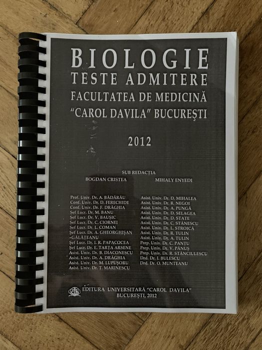 Carti de grile admitere medicina chimie/biologie