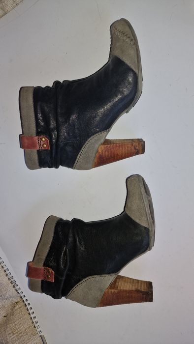 Ghete piele  cu toc 8.5 cm Terra Plan