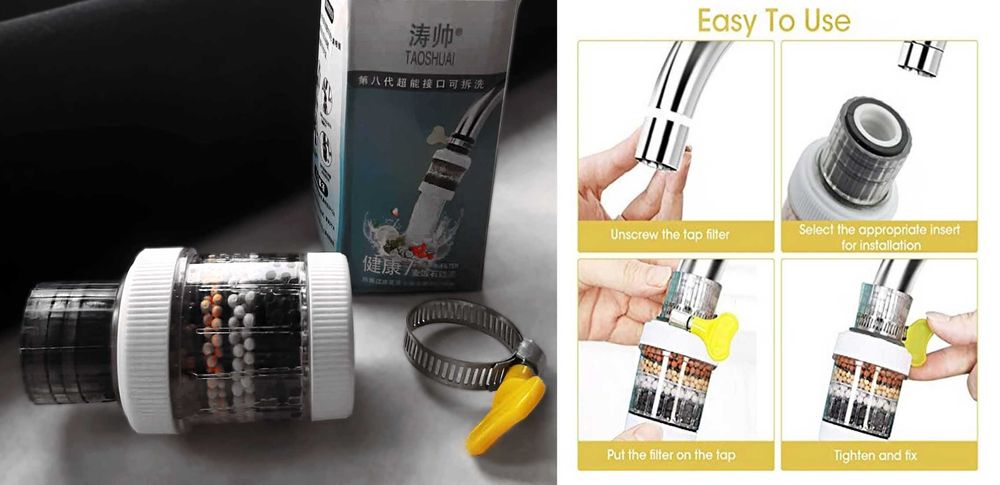 filtru de apa pentru robinet chiuveta bucatarie sau baie universal nou, purifica apa
