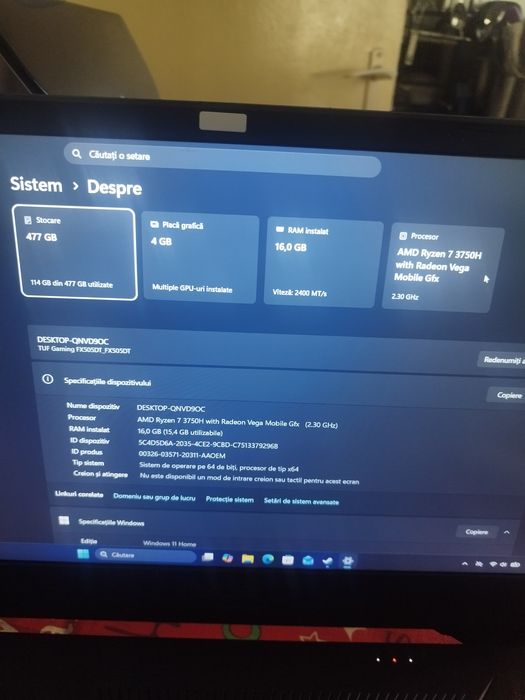 Schimb leptop de gaming rayzan 7