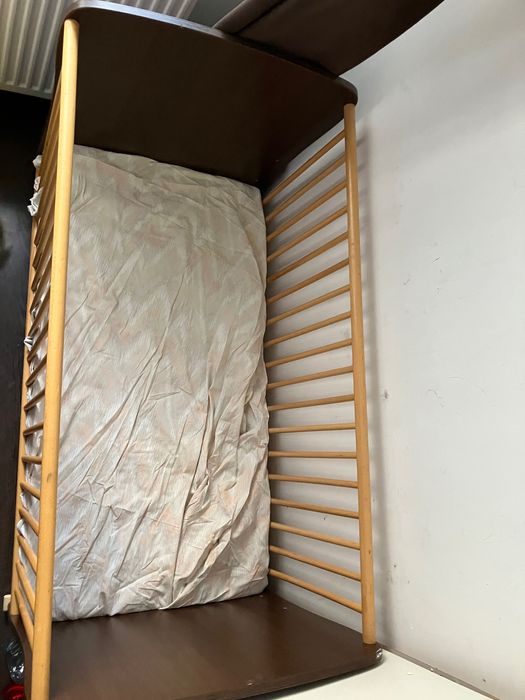 Patut pat copil copii bebe din lemn Wenghe