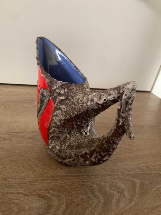 Рядка дизайнерска керамична кана Ceramica Titano – San Marino – Fat Lava – Mid-Century Modern, около 1960 г.