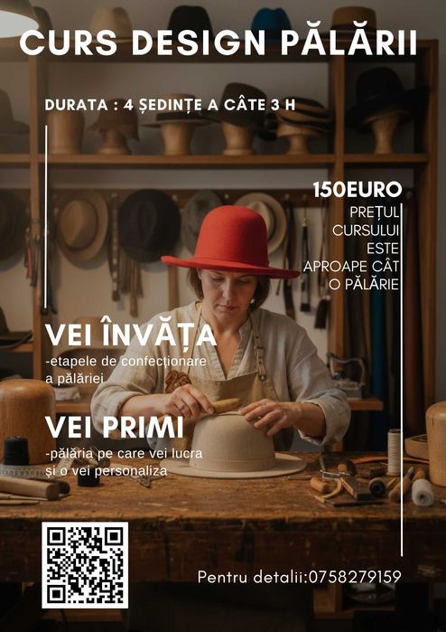 Ofer cursuri de design pălării