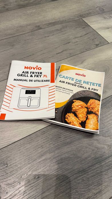 Air Fryer Grill & Fry Novio, 7L, 1400W, Negru/Inox