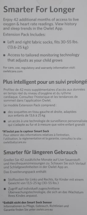 Pachet de extensie de la 18 luni la 5 ani Owlet Smart Sock 3