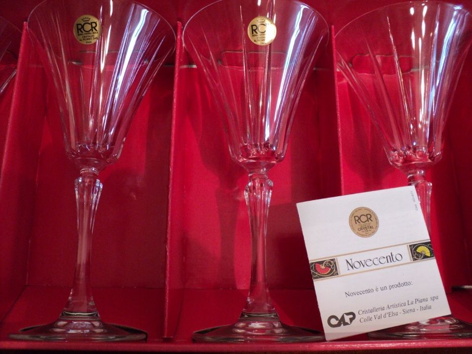 SUPERBE!!! Pahare Royal Crystal Rock NOVECENTO Italia, lucrate manual