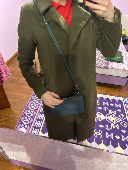 Дълго елегантно палто Размер М подарък чанта