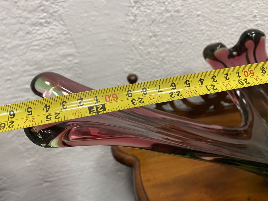 Фруктиера от разноцветно духано стъкло Мурано Италия 1960 1970