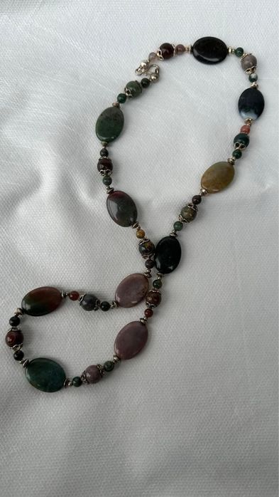 Colier argint agate