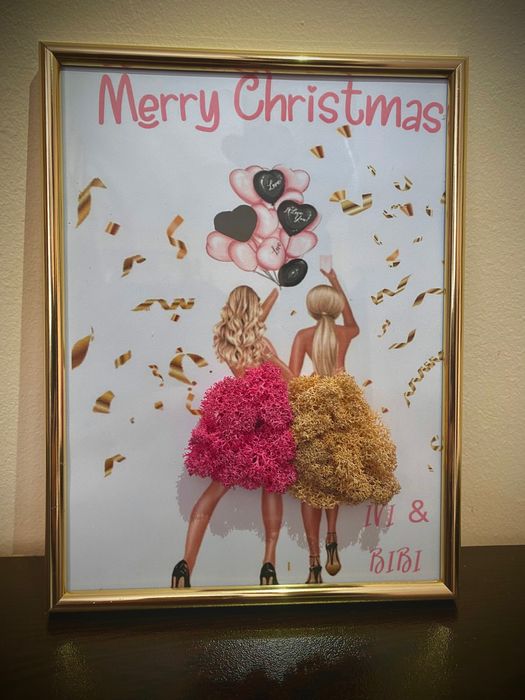 Картина със Скандинавски мъх за приятелки