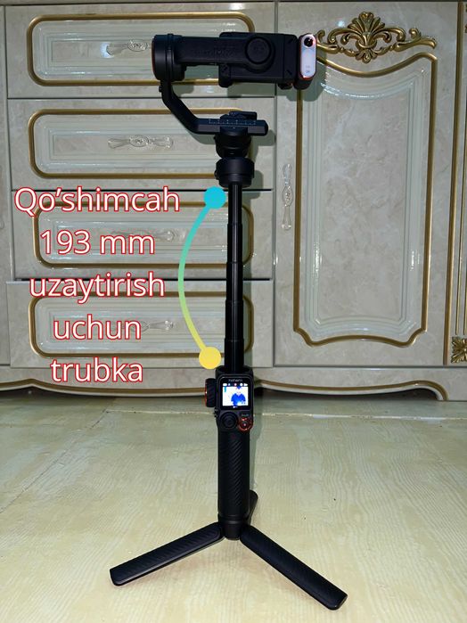 Mobilograflar uchun ideal xolatdagi HOHEM M7 stabilizatori