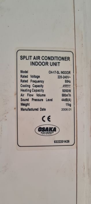 Климатик Osaka модел СН-17-SL INDOOR