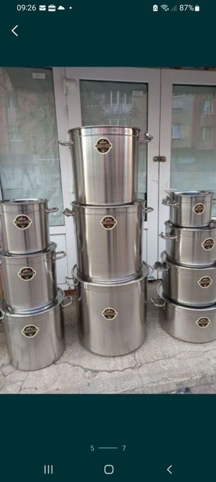 Oală inox cu capac inox 98L promo 349 lei