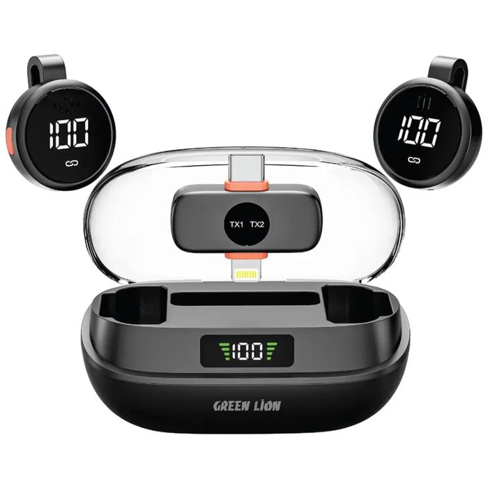 Беспроводной микрофон Green Lion GM-91X 3 в 1 /Петличный/Доставка 24/7