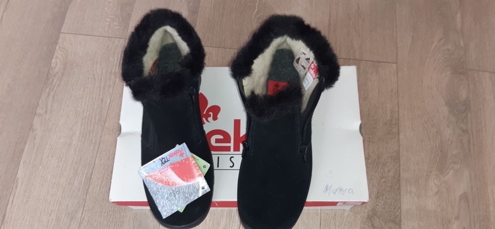 Botine dama Rieker, interior cu blana de oaie