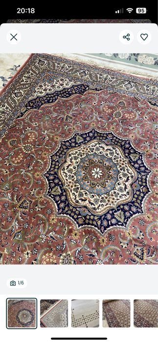 Ковер шерстяной натуральный, посуда