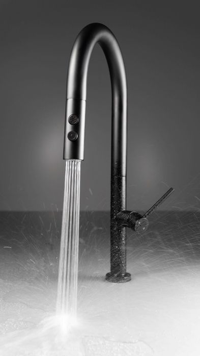 Титаниев смесител за кухня с изтеглящ се чучур, 2 вида струя 9800 Slim