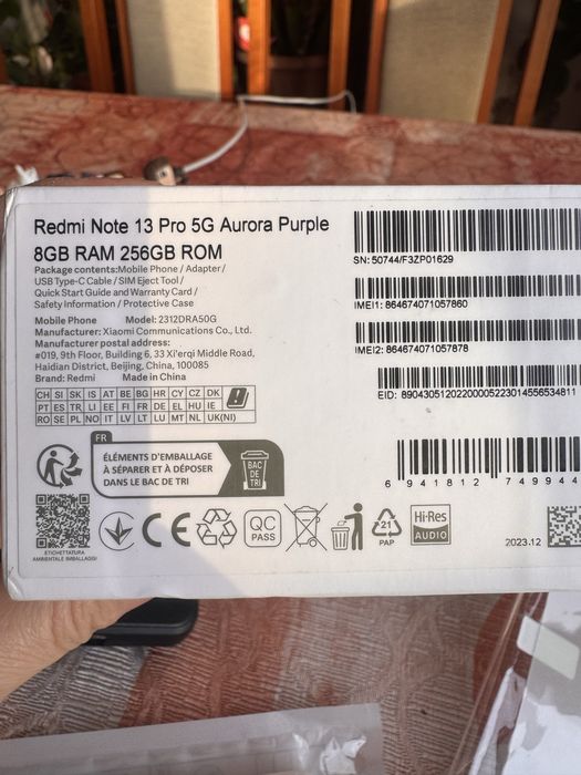 Xiaomi Redmi Note 13 pro 5 G 8GB/256 GB