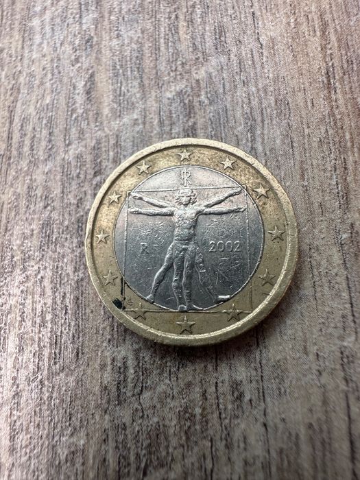 Монета 1 Евро Италия 2002г