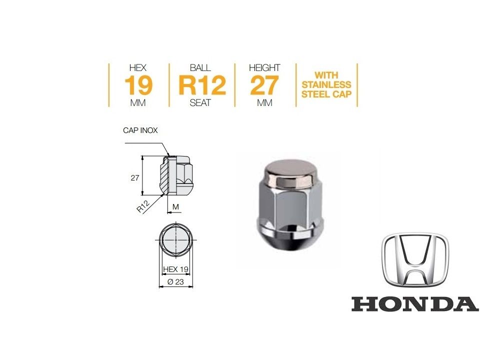 Piulite Honda M12 x 1,5 pt jante Originale cu Raza (R12)