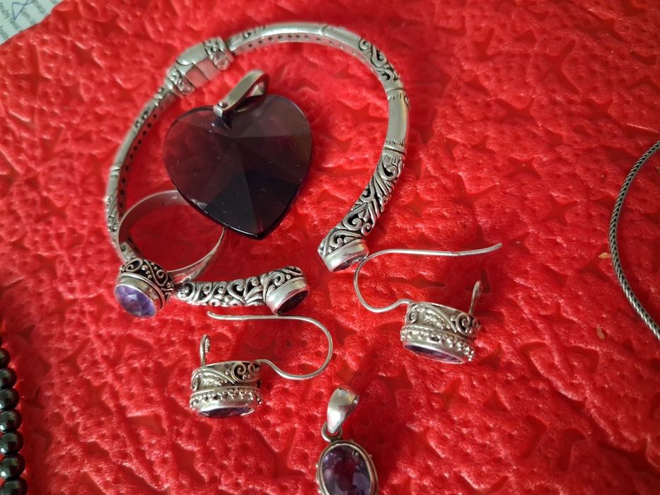Set bijuterii din argint 925  cu ametist .