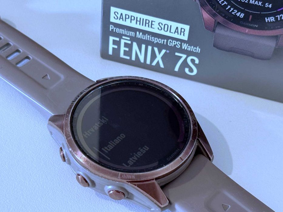 Бартер! Garmin Fenix 7S Sapphire Solar / Dark Bronze Titanium Shale Gray (Сиво-Кафяв)