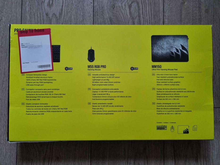 Corsair Pro Gaming Bundle: K65 LUX RGB Keyboard, M55 RGB PRO Mouse