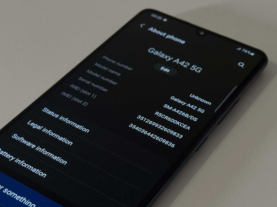Бартер! Oтличен! Samsung Galaxy A42 5G Prism Black (Черен)