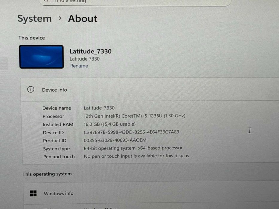 Dell Latitude 7330 i5-1235U/16RAM DDR4/NVMe Samsung 256GB/отличен