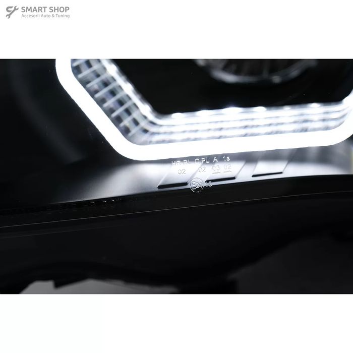 Faruri 3D LED Angel Eyes BMW Seria 5 E60 E61 (2003-2007) LCI Design Ne