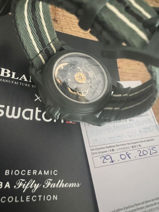 Часовник Swatch x blancpain scuba green limited