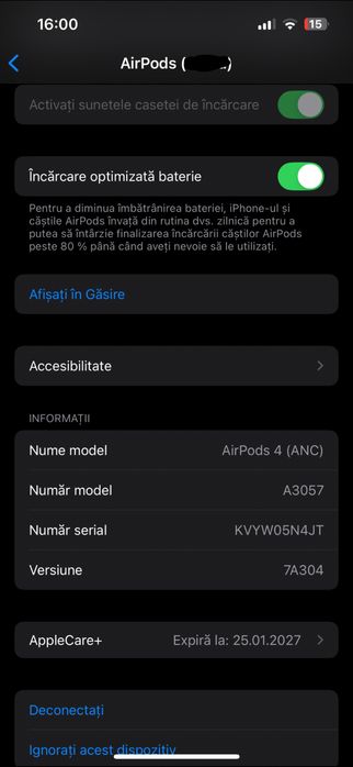 Vand casti airpods gen 4 noise canceling sunt nou sigilate