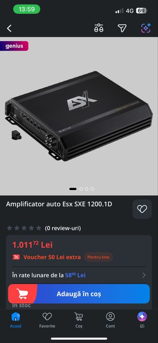 Subwoofer eton 450w rms + statie esx 600w rms