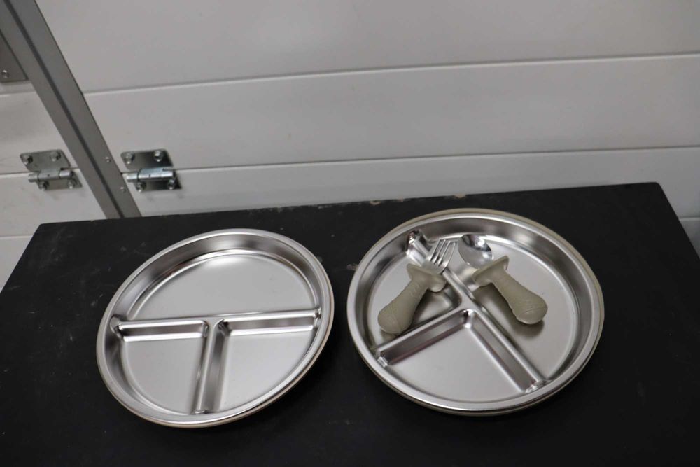 Комплект за хранене от неръждаема стомана PandaEar и лъжицa и вилицa