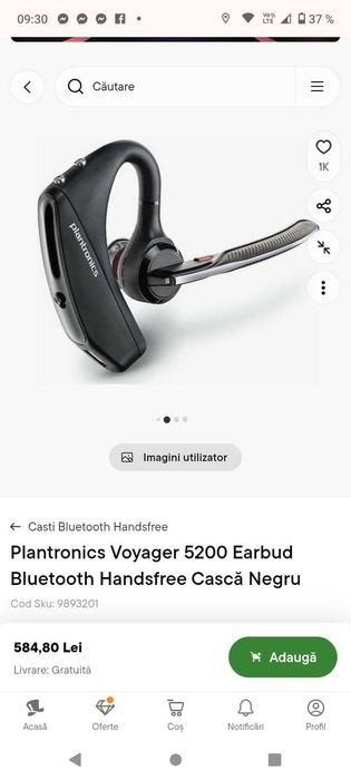 Casca bluetooth Plantronics ca noua
