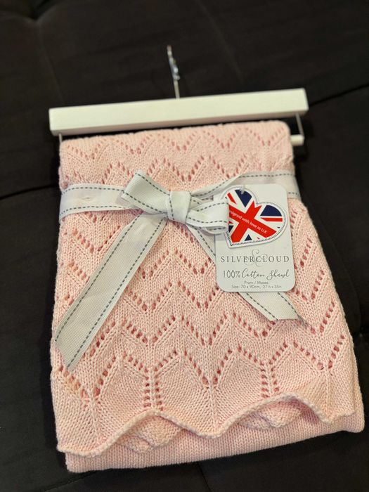 Paturica pentru nou nascuti SILVERCLOUD, Culoare Roz, 70x90cm, bumbac